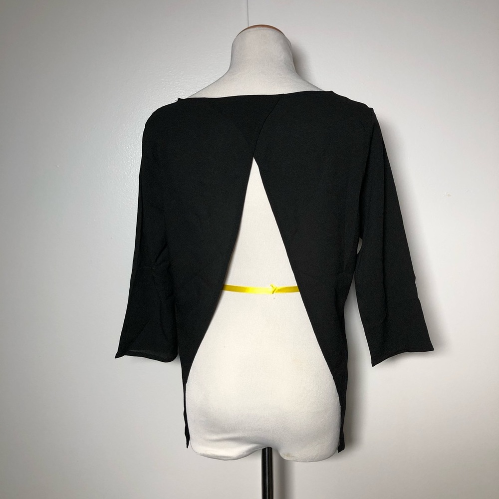 DONATED Gorgeous black open back top